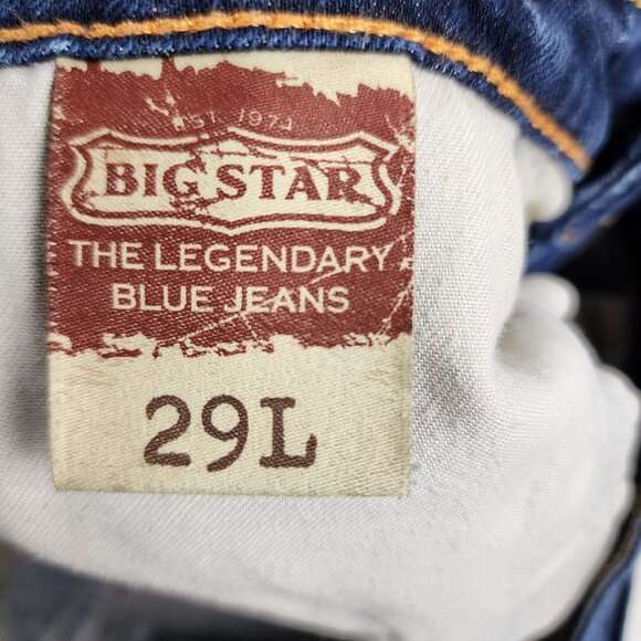 Big Star Jeans Womens 29L Blue Vintage Mid Rise Dark Wash Jeans (29x32) XSW2392 - Picture 4 of 11